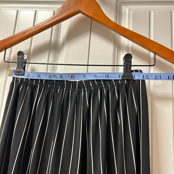 Vintage Elastic Waist Pants Black and White Stripes - Picture 10 of 10